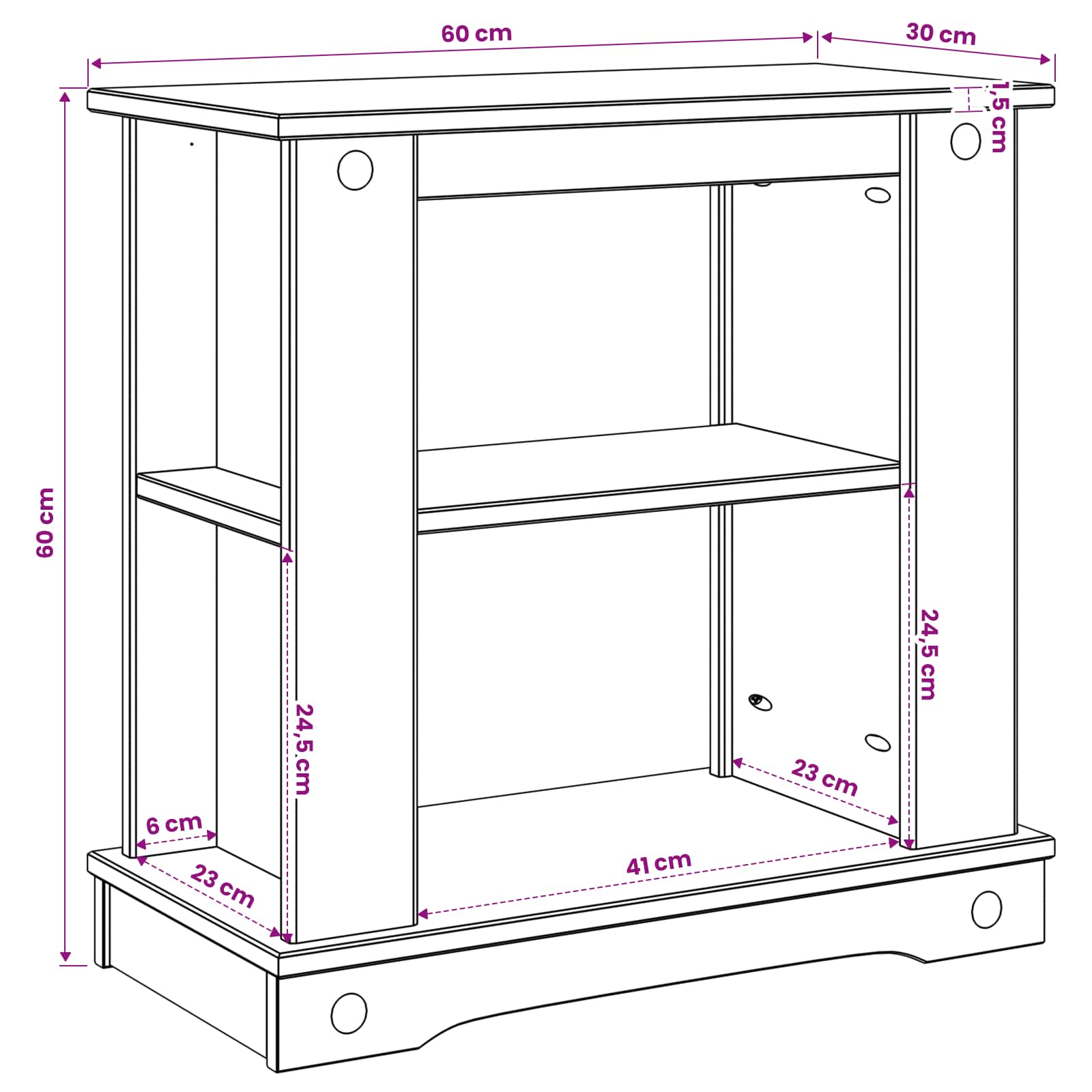 vidaXL Stojak na akwarium CORONA brązowy 60 x 30 x 60 cm 150 kg