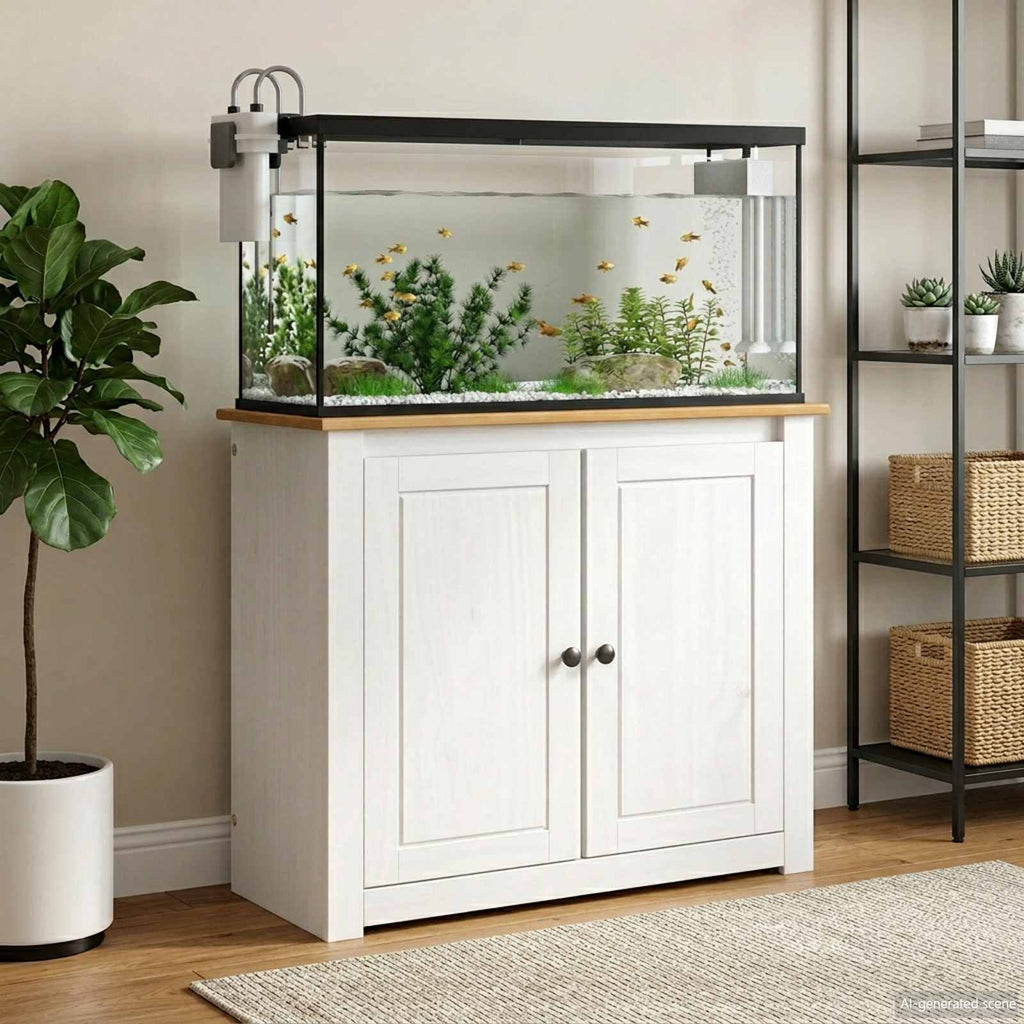 vidaXL Stojak na akwarium PANAMA Biały i brązowy 81 x 36 x 73 cm