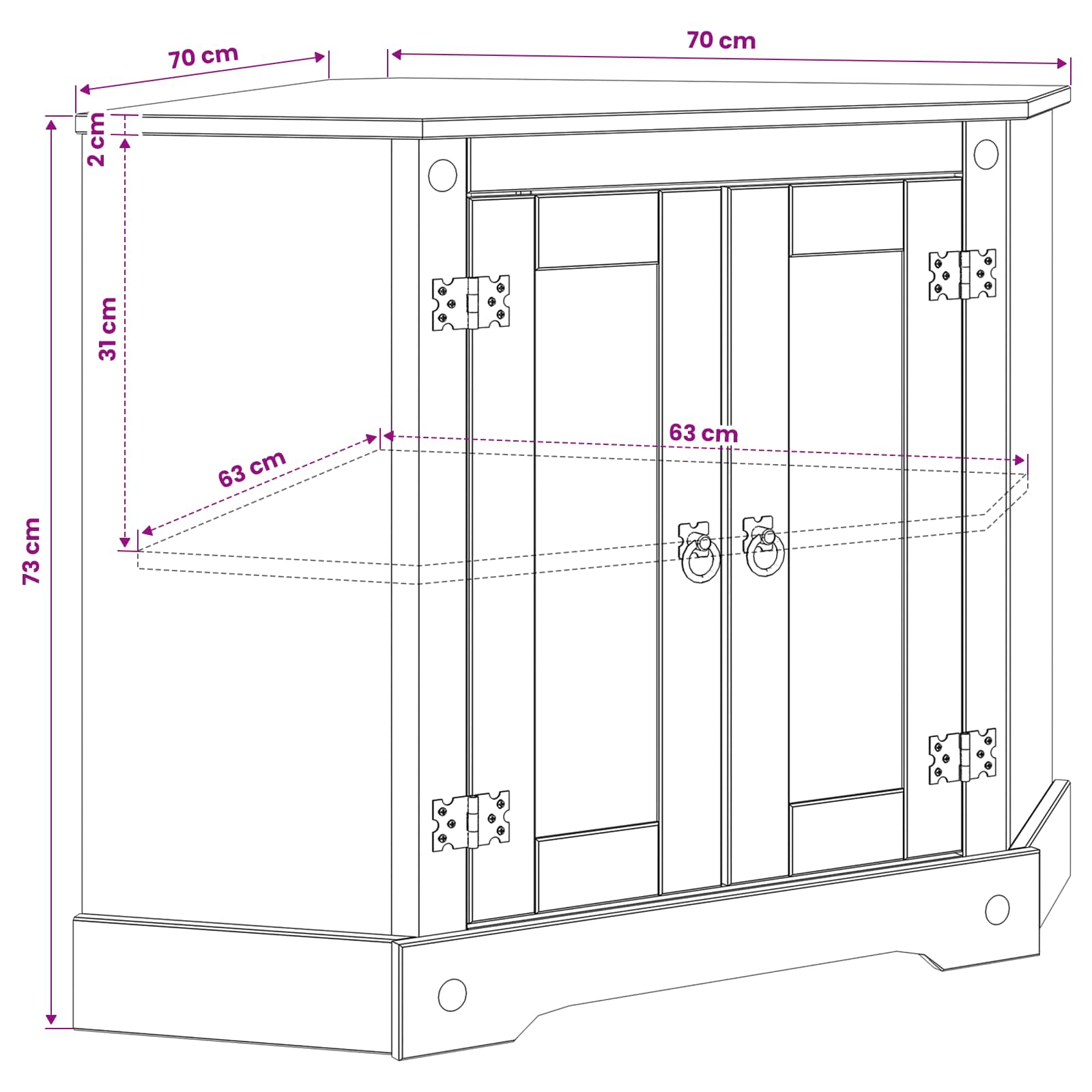 vidaXL Stojak na akwarium CORONA brązowy 70 x 70 x 73 cm 300 kg