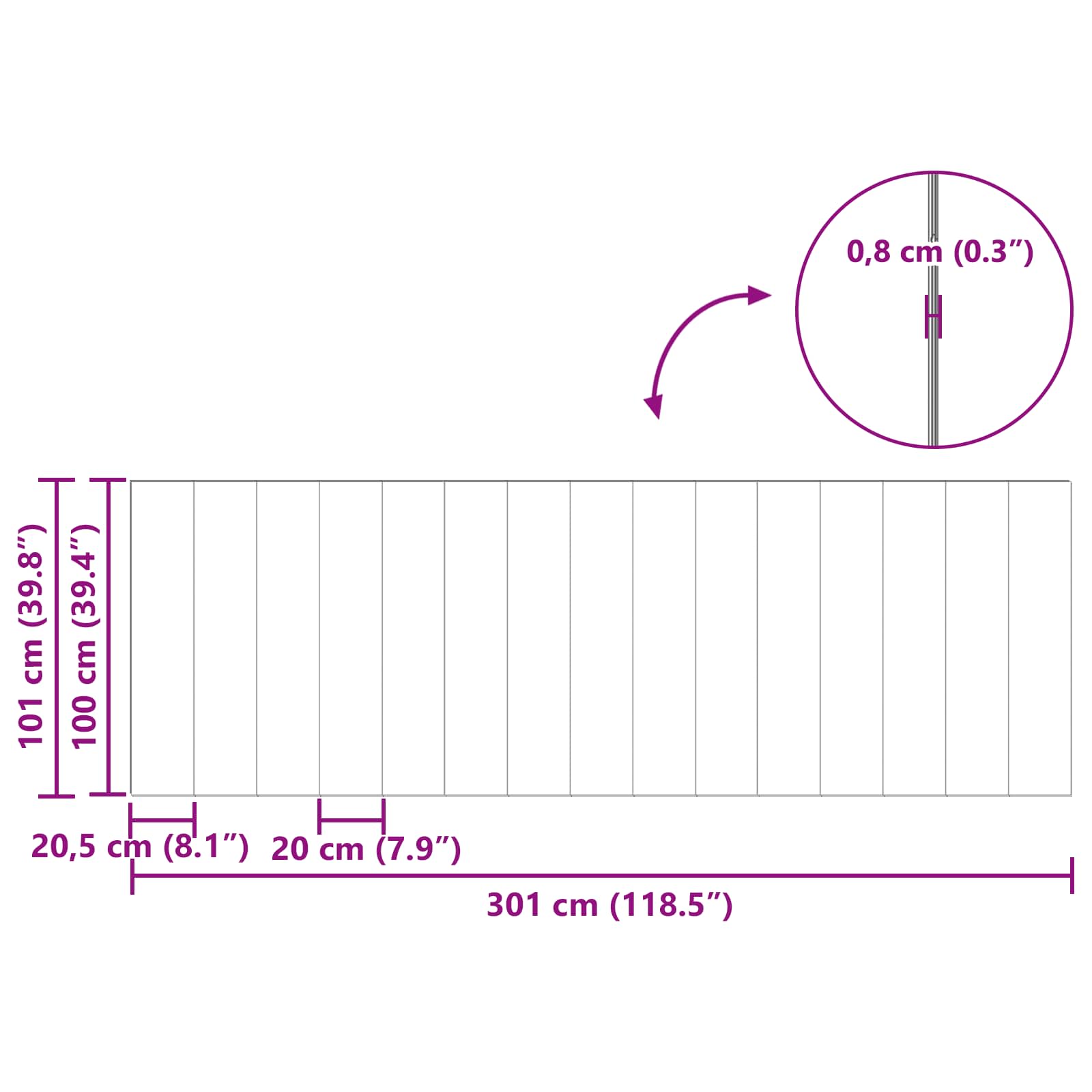 vidaXL Podłoga laminowana 15 pcs Miękki Beż 101 x 20 x 0,8 cm