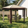 vidaXL Gazebo bez Ściany 2,6 x 2,6 m Kremowy i brązowy