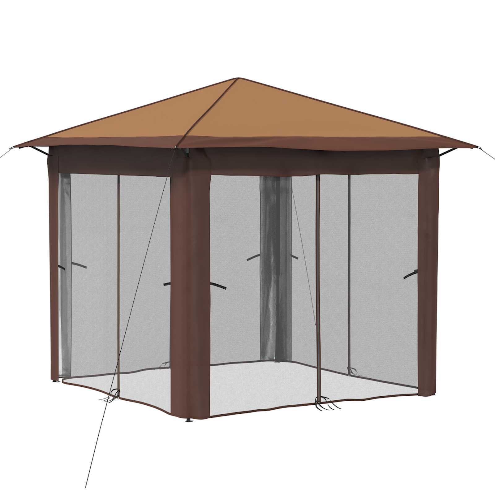 vidaXL Gazebo z 4 Ścianami 2,6 x 2,6 m Beżowy i Brązowy