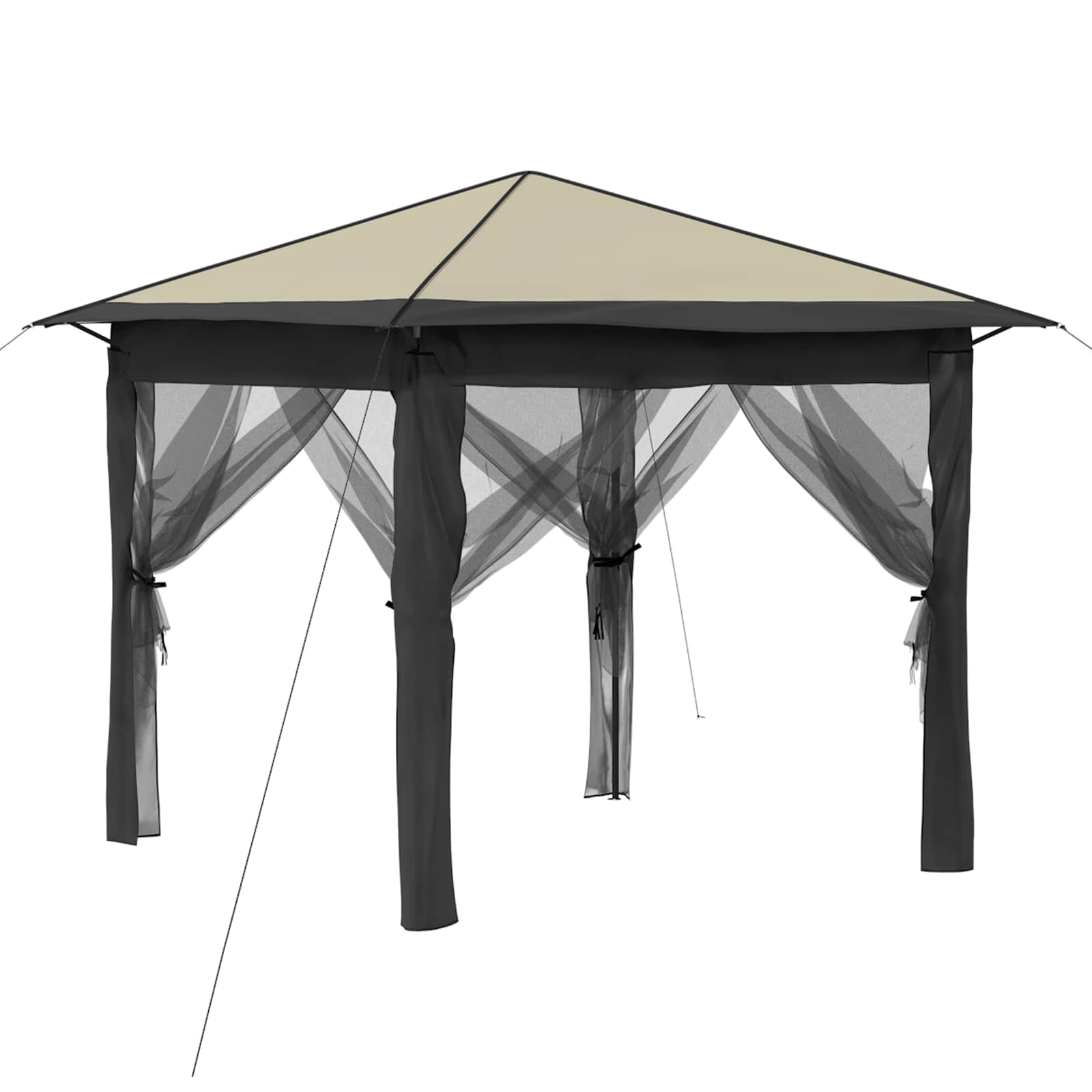 vidaXL Gazebo z 4 Ścianami 2,6 x 2,6 m Kremowy i antracytowy