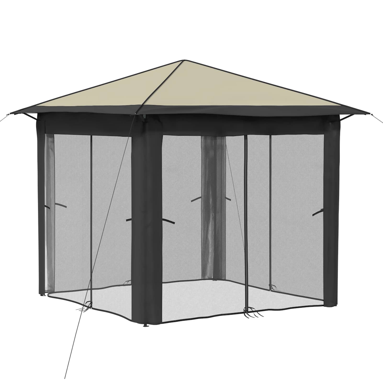 vidaXL Gazebo z 4 Ścianami 2,6 x 2,6 m Kremowy i antracytowy
