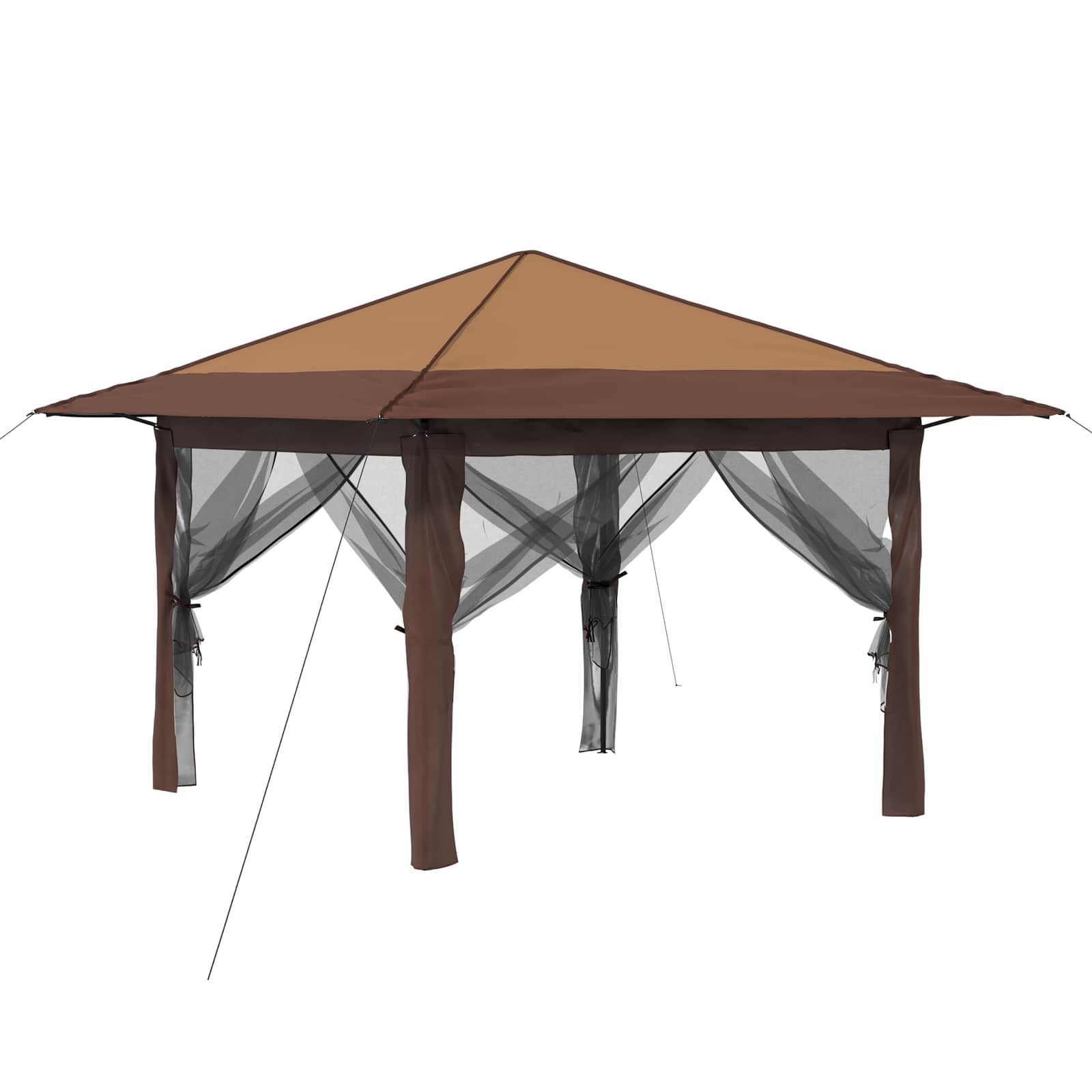 vidaXL Gazebo z 4 Ścianami 3,3 x 3,3 m Beżowy i Brązowy