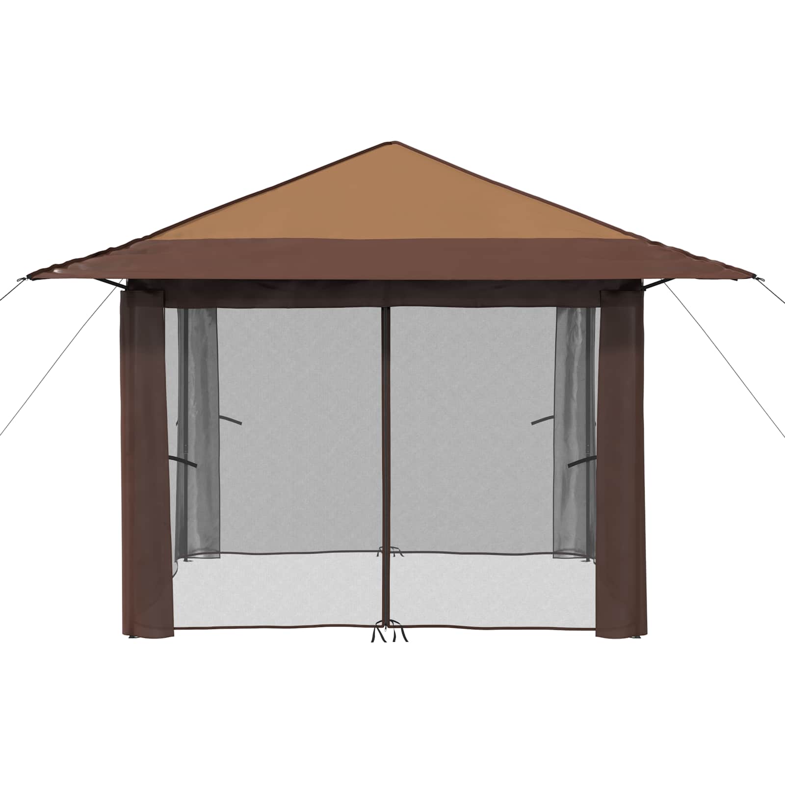 vidaXL Gazebo z 4 Ścianami 3,3 x 3,3 m Beżowy i Brązowy
