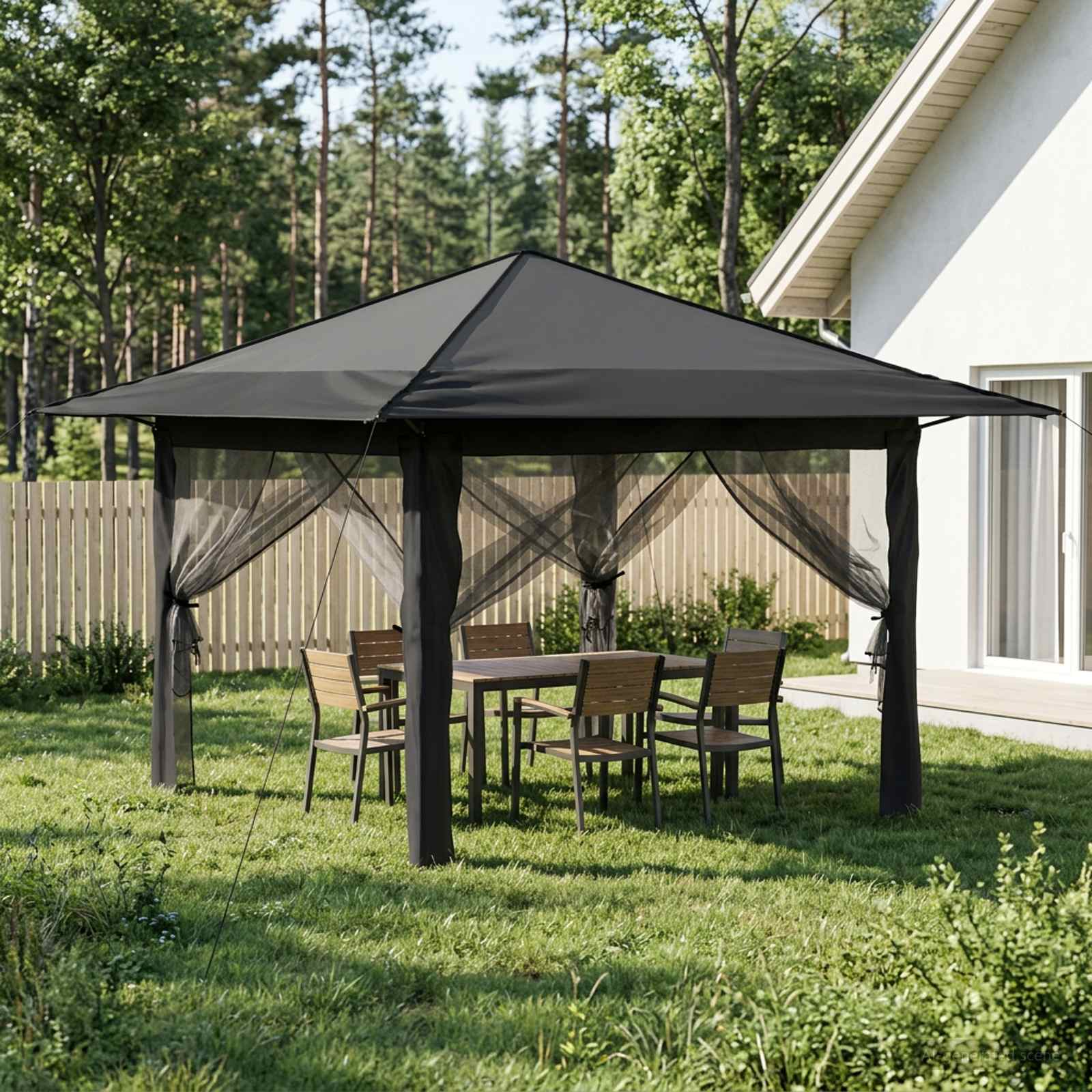 vidaXL Gazebo z 4 Ścianami 3,3 x 3,3 m Jasnoszary i antracytowy