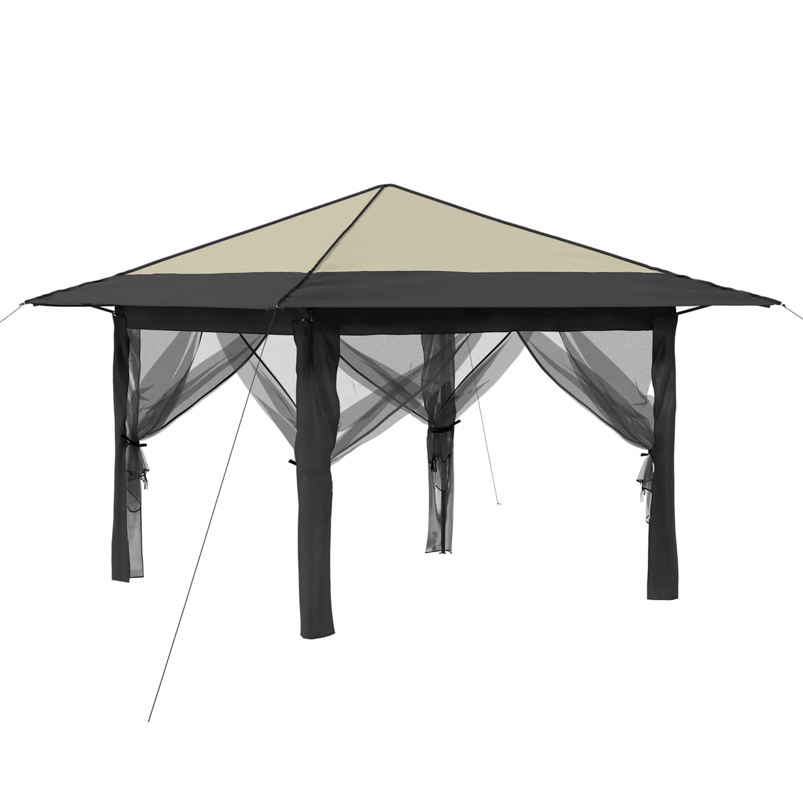 vidaXL Gazebo z 4 Ścianami 3,3 x 3,3 m Kremowy i antracytowy