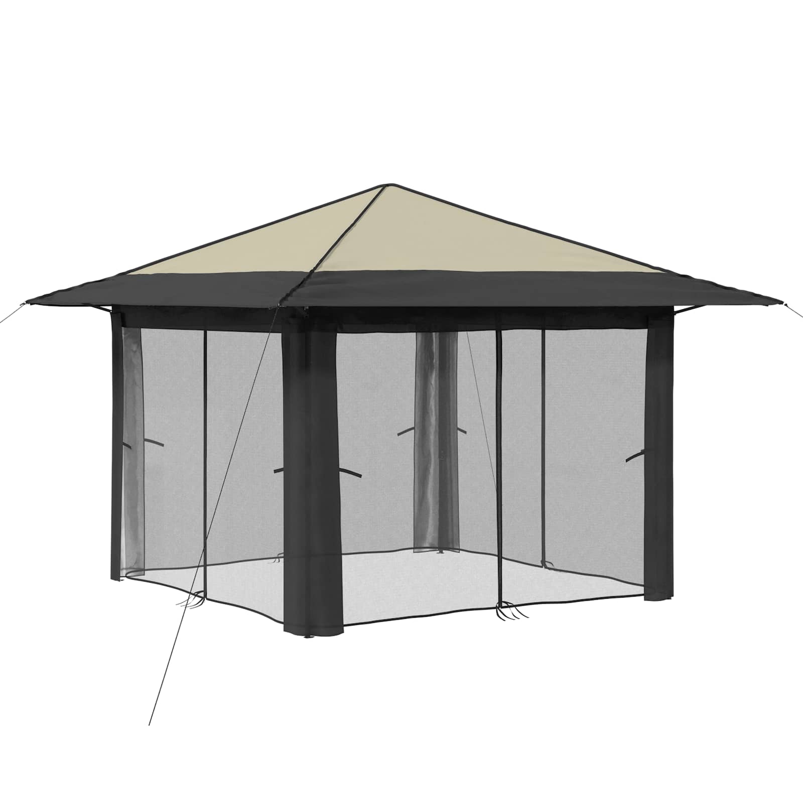 vidaXL Gazebo z 4 Ścianami 3,3 x 3,3 m Kremowy i antracytowy