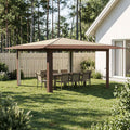 vidaXL Gazebo bez ścianki bocznej 4 x 4 m Kremowy i brązowy