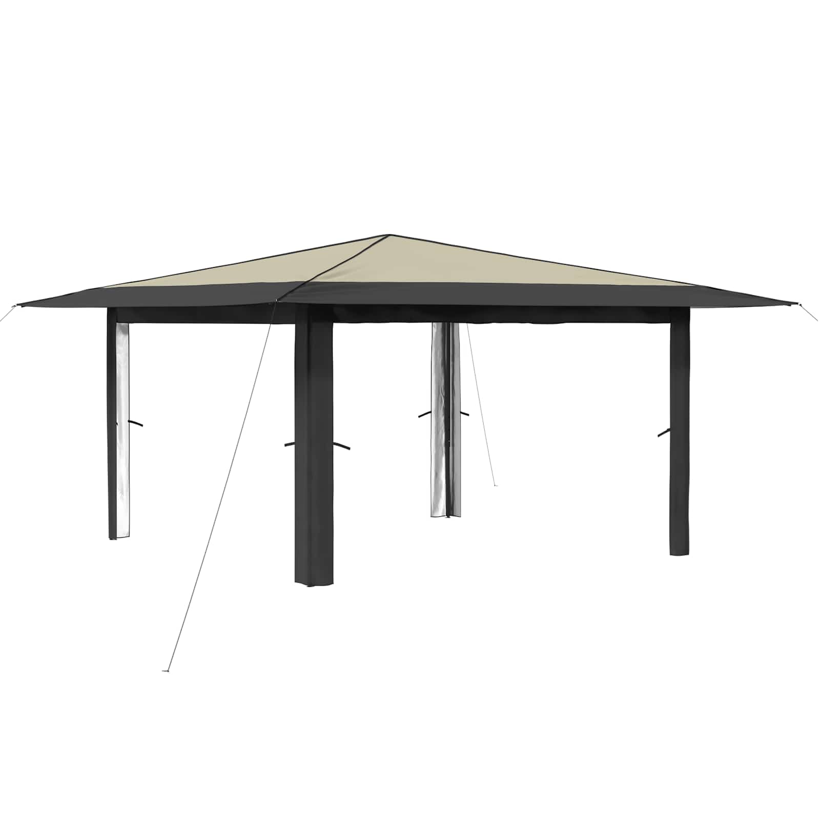 vidaXL Gazebo bez ścianki bocznej 4 x 4 m Kremowy i antracytowy