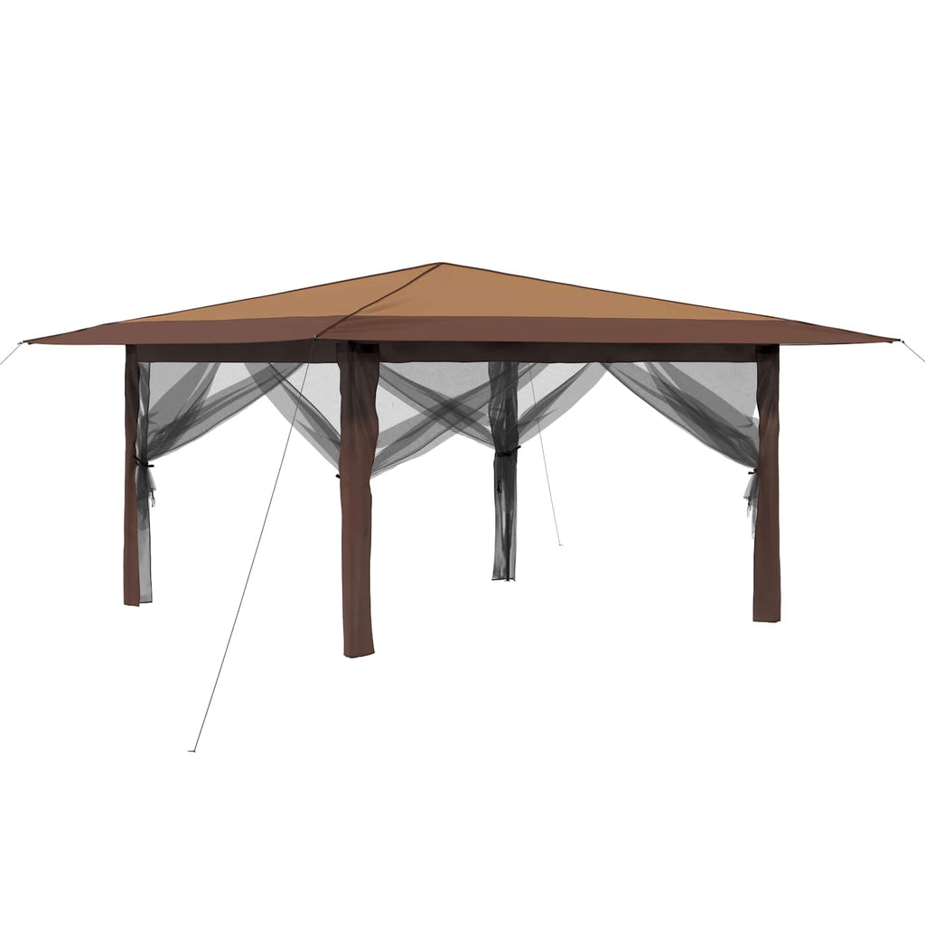 vidaXL Gazebo z 4 ściankami bocznymi 4 x 4 m Beżowy i Brązowy