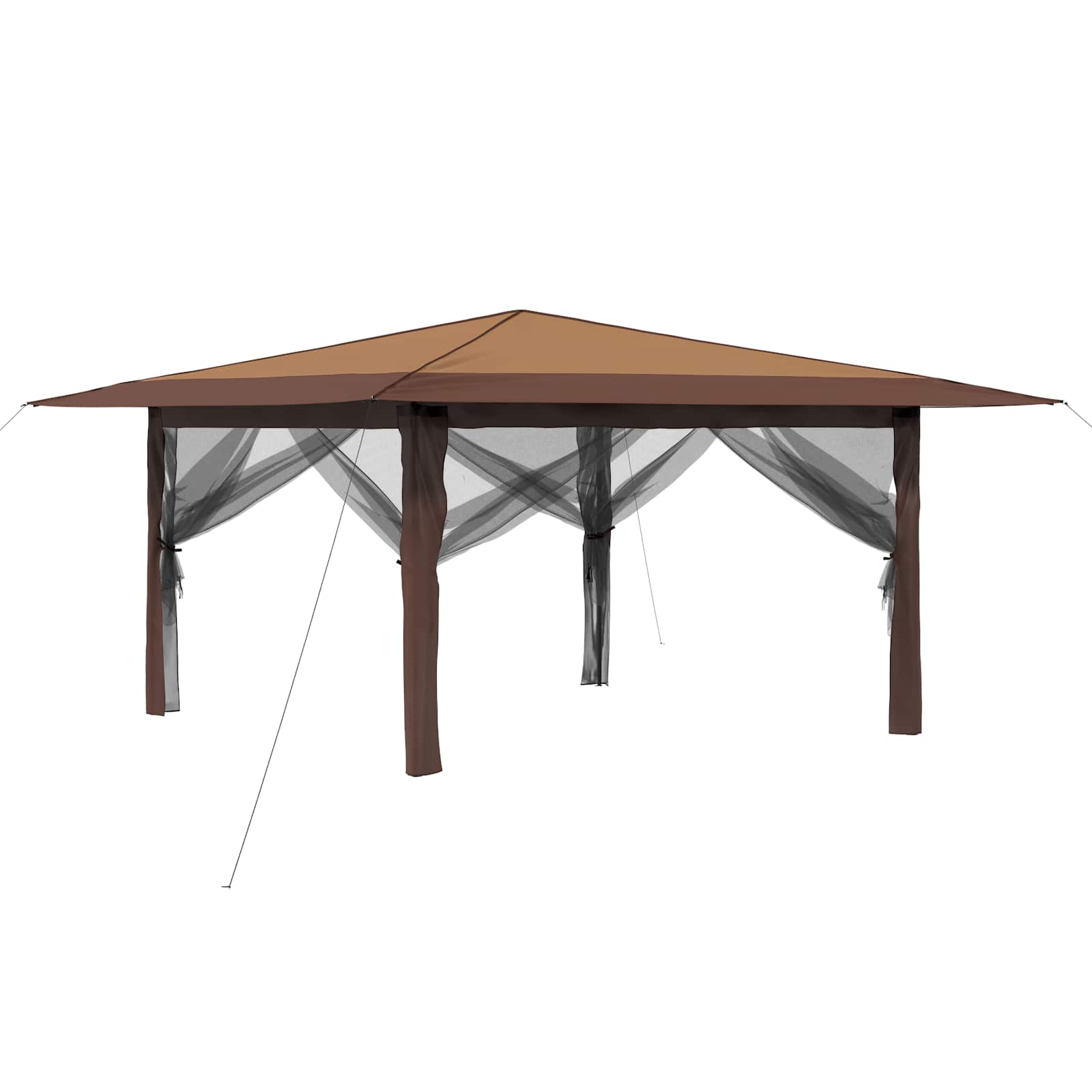 vidaXL Gazebo z 4 ściankami bocznymi 4 x 4 m Beżowy i Brązowy