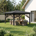 vidaXL Gazebo z 4 ściankami bocznymi 4 x 4 m Jasnoszary i antracytowy