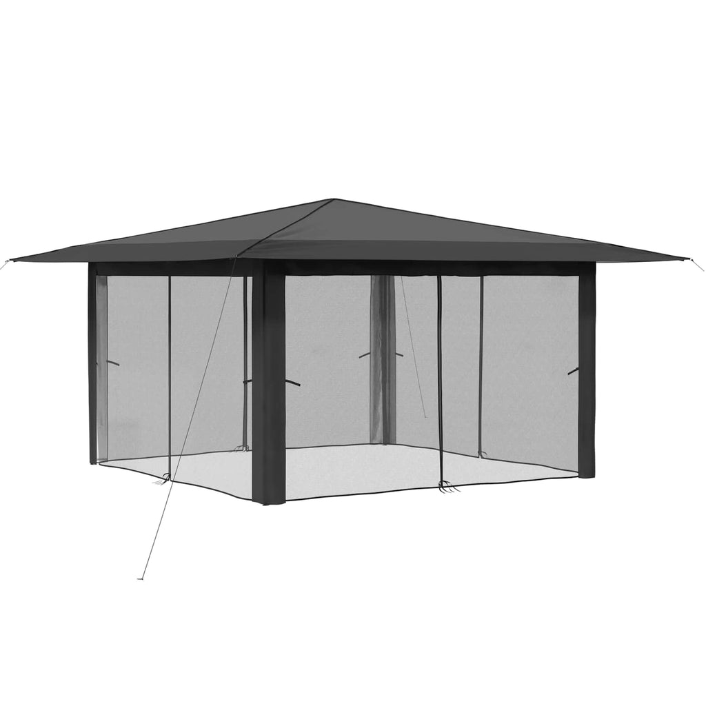 vidaXL Gazebo z 4 ściankami bocznymi 4 x 4 m Jasnoszary i antracytowy