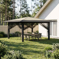 vidaXL Gazebo z 4 ściankami bocznymi 4 x 4 m Kremowy i antracytowy