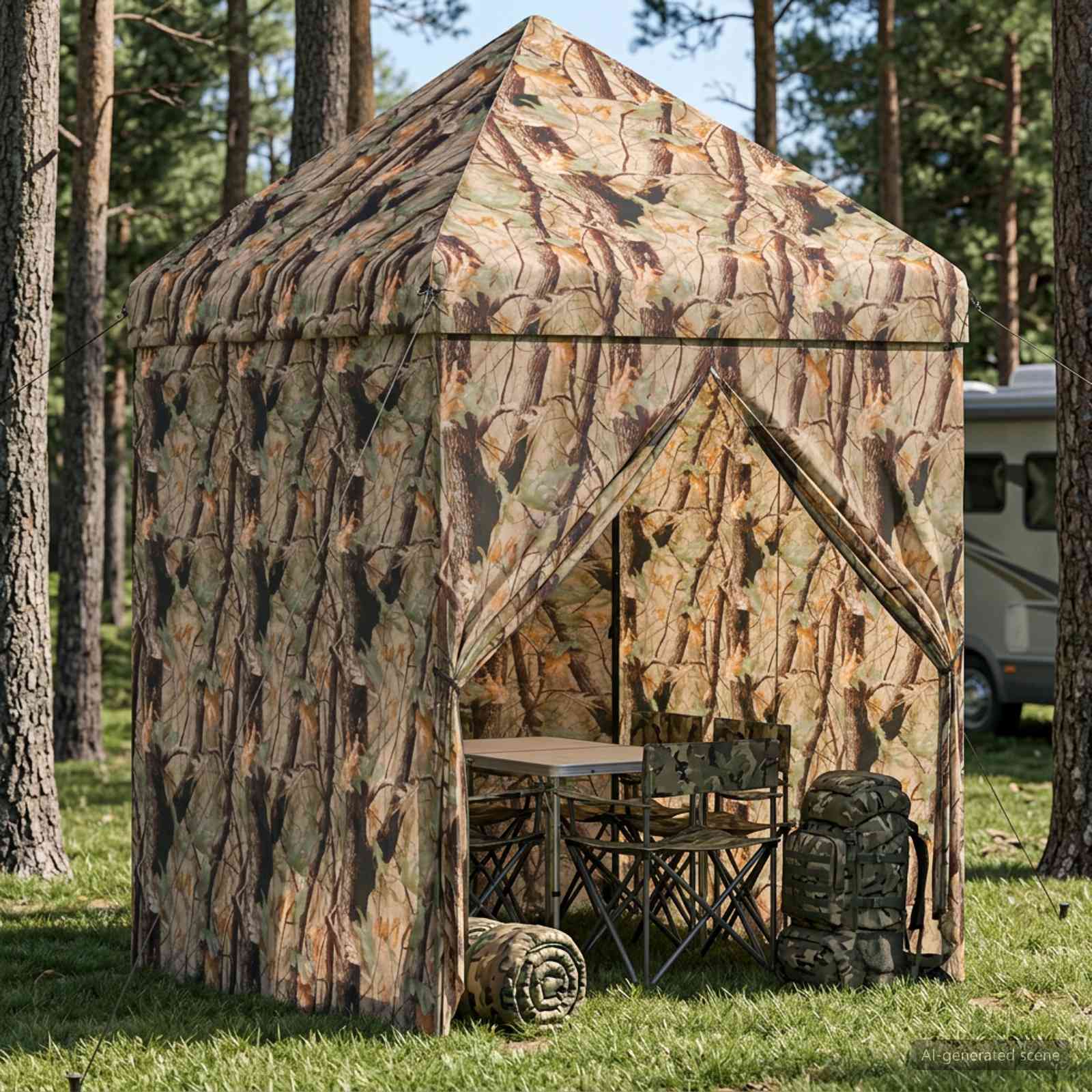 vidaXL Garaż Pop-up z 4 Ścianami 3 x 3 m Leśny Kamuflaż