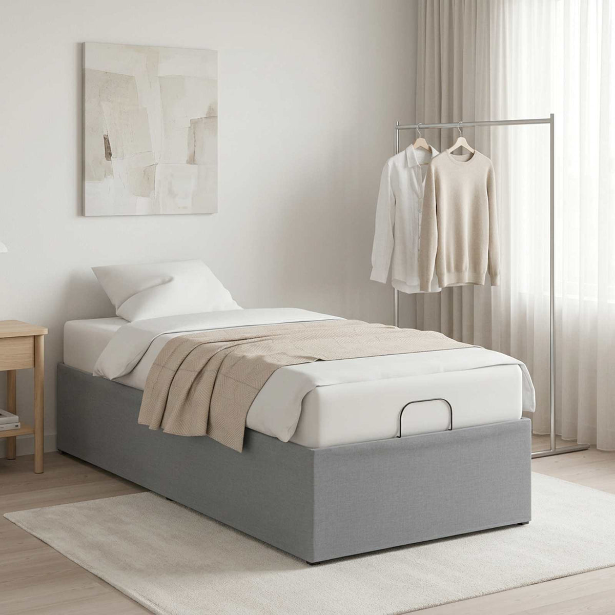 vidaXL Elektro Regulowany Stelaż Łóżka jasnoszary 200 x 70 x 33,5 cm