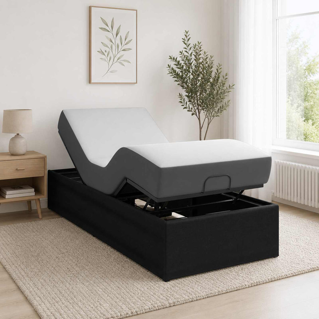 vidaXL Elektro Regulowany Stelaż Łóżka Czarny 200 x 70 x 33,5 cm Stal