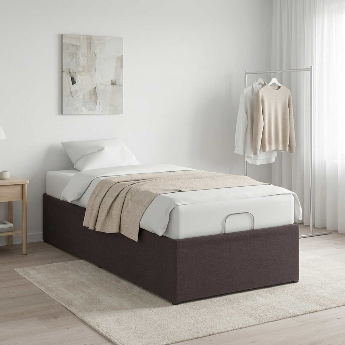 vidaXL Elektro Regulowany Stelaż Łóżka brązowy 200 x 70 x 33,5 cm Stal