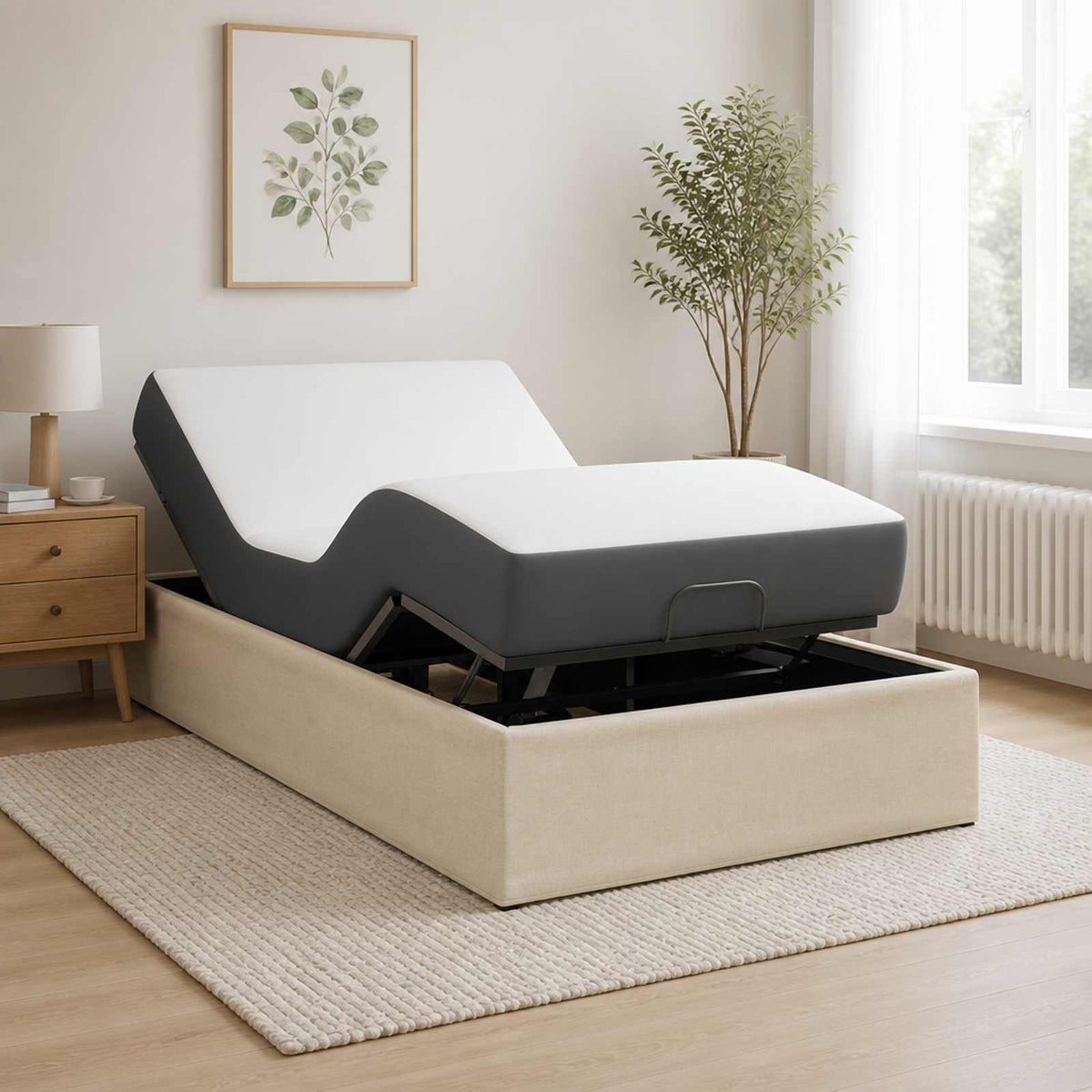 vidaXL Elektro Regulowany Stelaż Łóżka kremowy 200 x 80 x 33,5 cm Stal