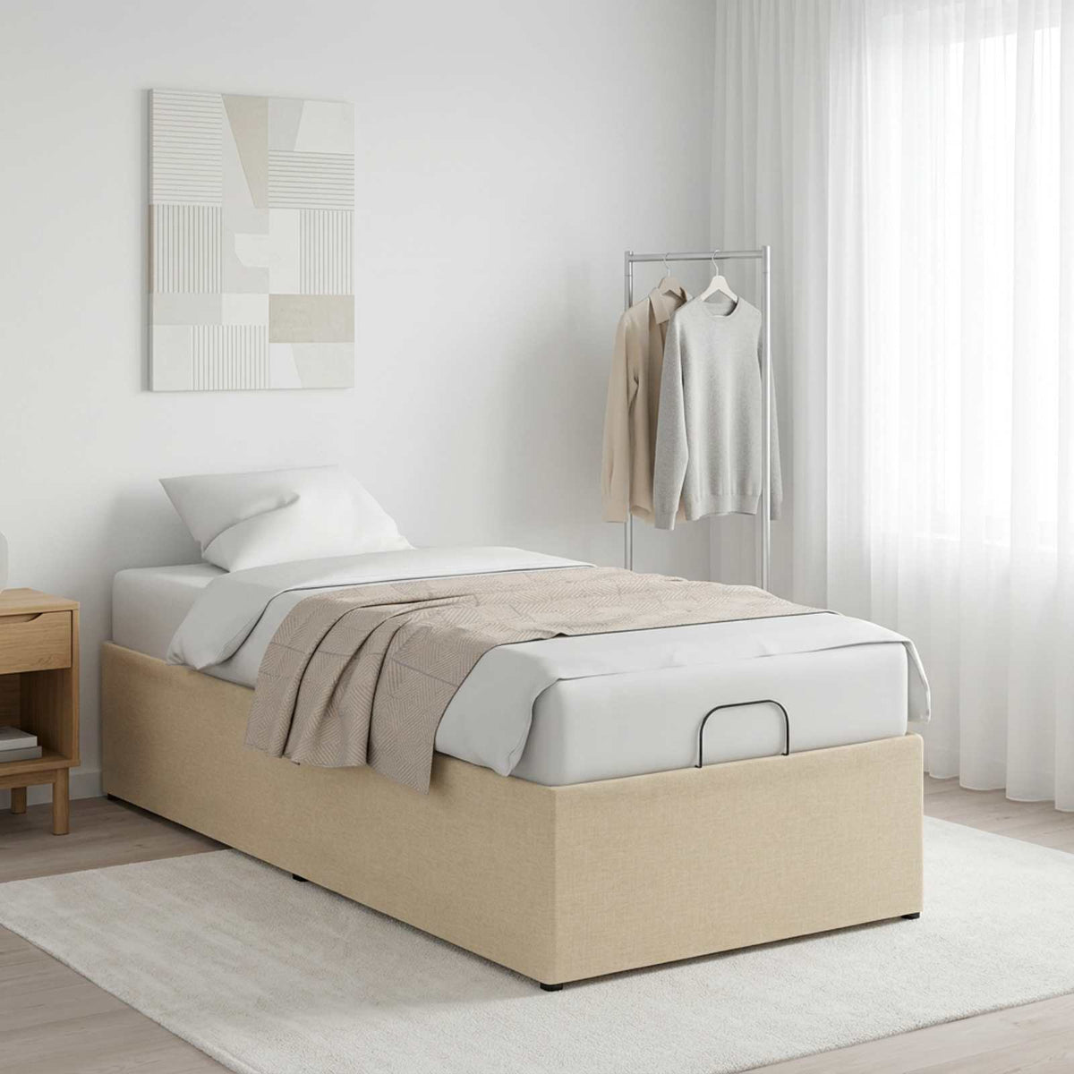 vidaXL Elektro Regulowany Stelaż Łóżka kremowy 200 x 80 x 33,5 cm Stal