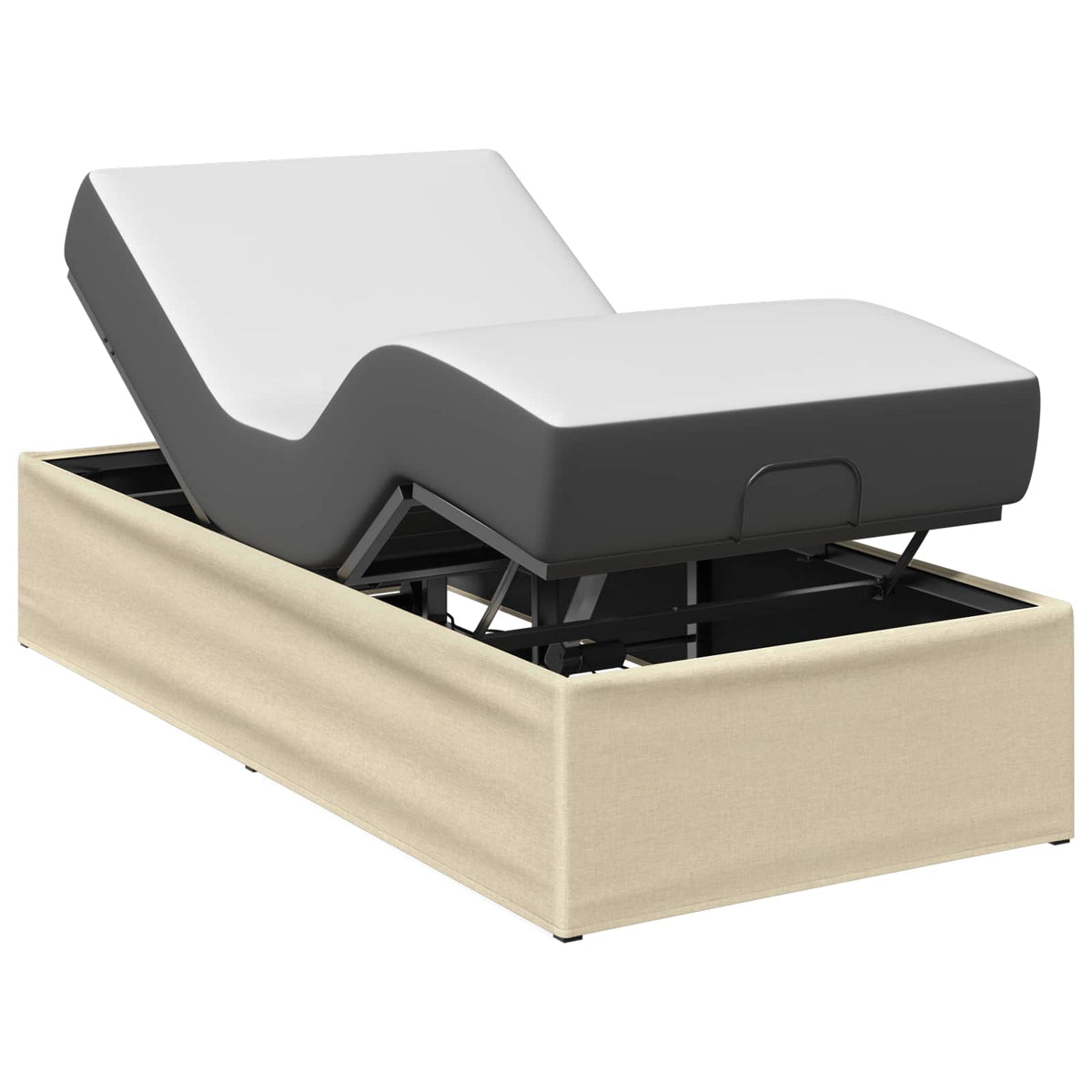 vidaXL Elektro Regulowany Stelaż Łóżka kremowy 200 x 70 x 33,5 cm Stal