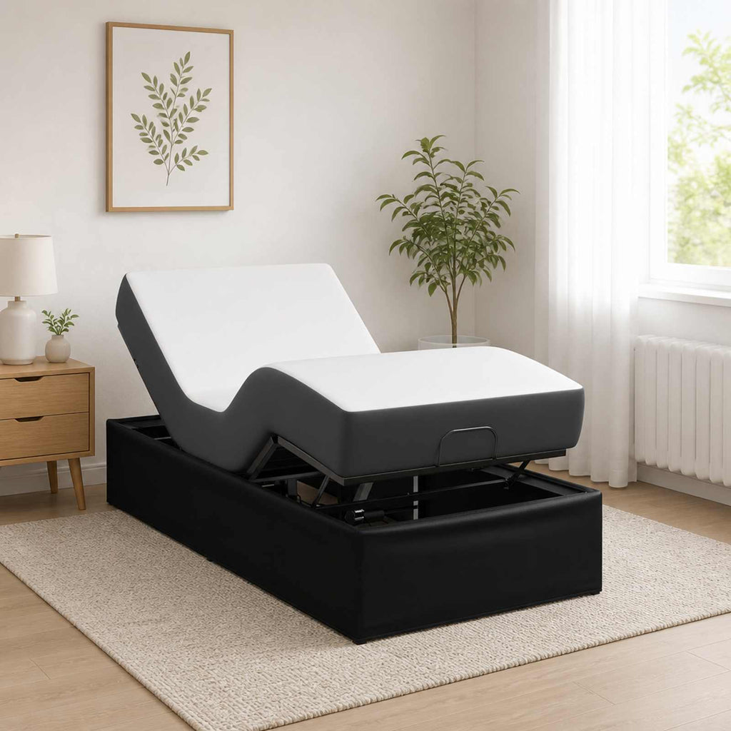 vidaXL Elektro Regulowany Stelaż Łóżka Czarny 200 x 80 x 33,5 cm Stal