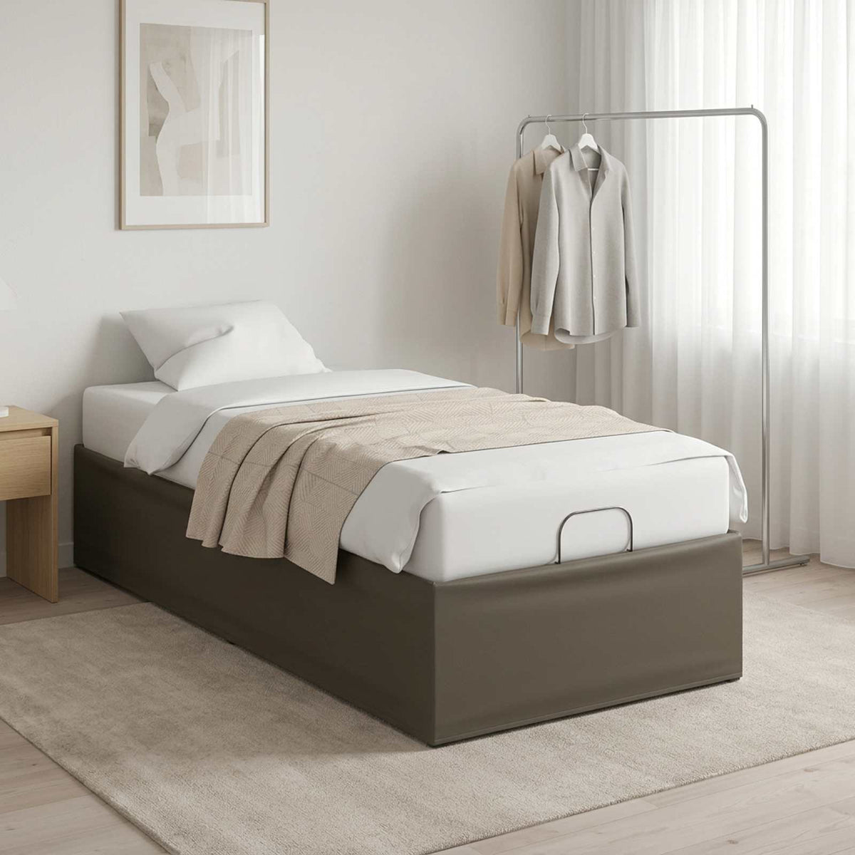 vidaXL Elektro Regulowany Stelaż Łóżka Szary 200 x 70 x 33,5 cm Stal