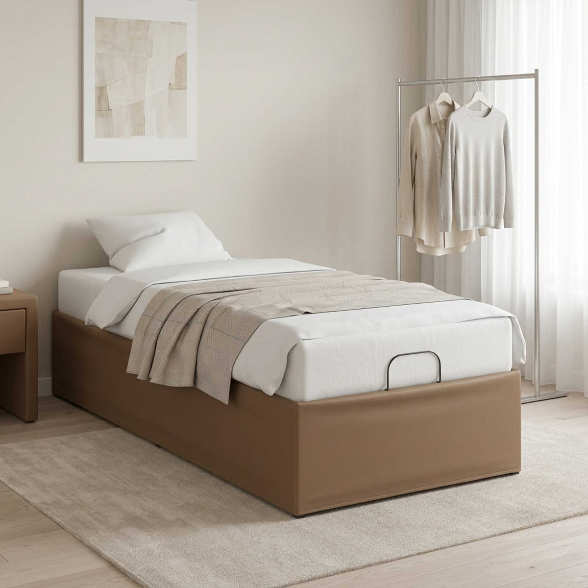 vidaXL Elektro Regulowany Stelaż Łóżka Brązowy 200 x 70 x 33,5 cm Stal