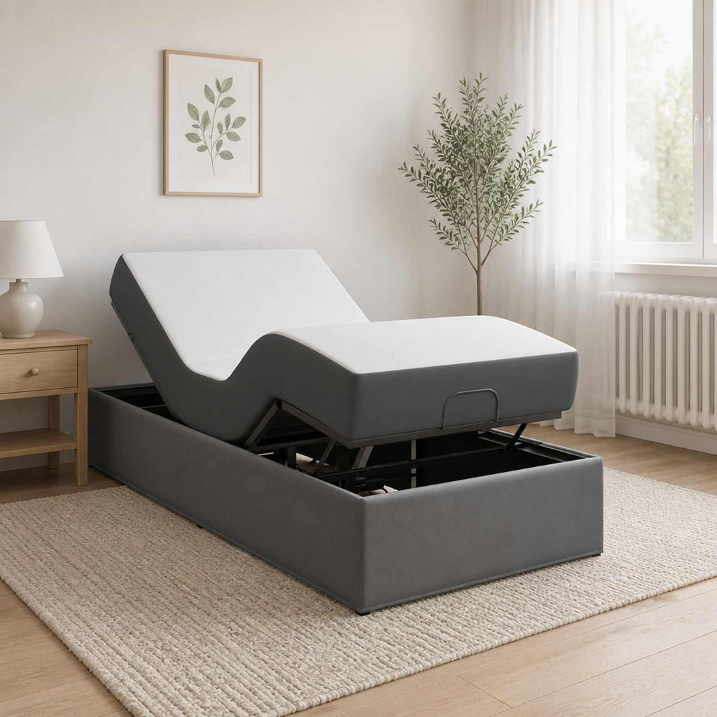 vidaXL Elektro Regulowany Stelaż Łóżka ciemnoszary 200 x 80 x 33,5 cm