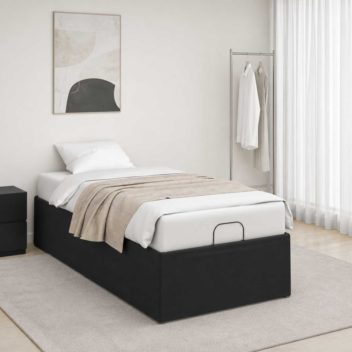 vidaXL Elektro Regulowany Stelaż Łóżka Czarny 200 x 70 x 33,5 cm Stal