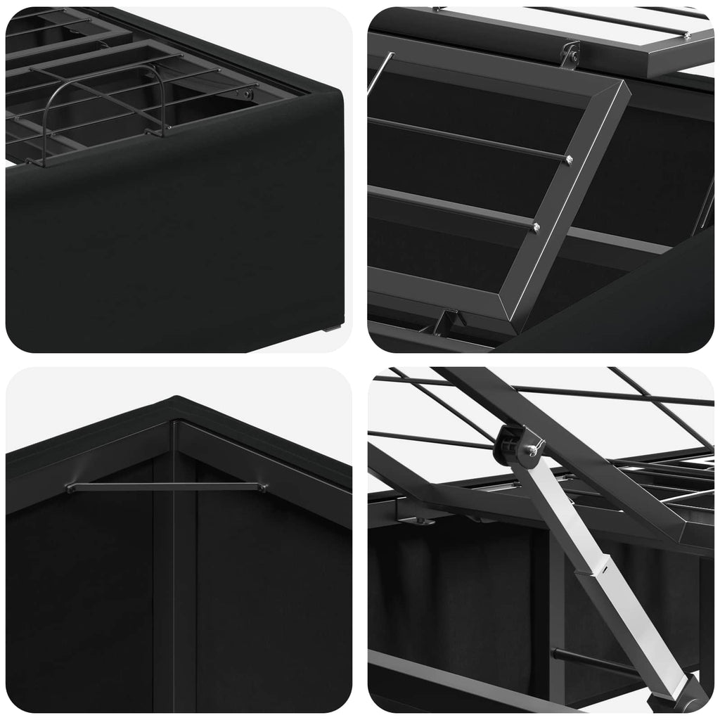 vidaXL Elektro Regulowany Stelaż Łóżka Czarny 200 x 70 x 33,5 cm Stal