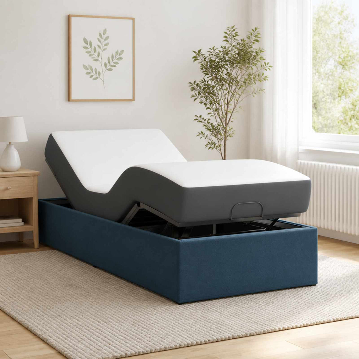 vidaXL Elektro Regulowany Stelaż Łóżka niebieski 200 x 80 x 33,5 cm