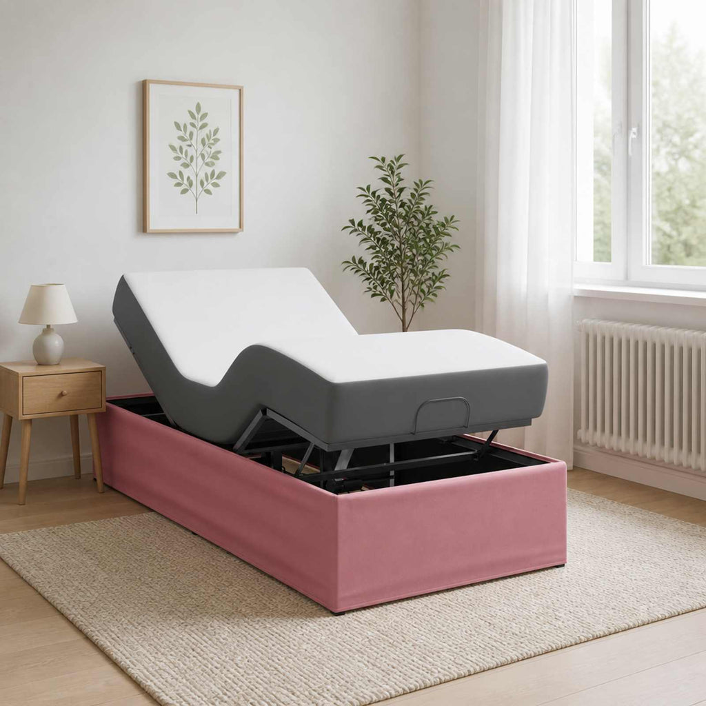 vidaXL Elektro Regulowany Stelaż Łóżka różowy 200 x 70 x 33,5 cm Stal
