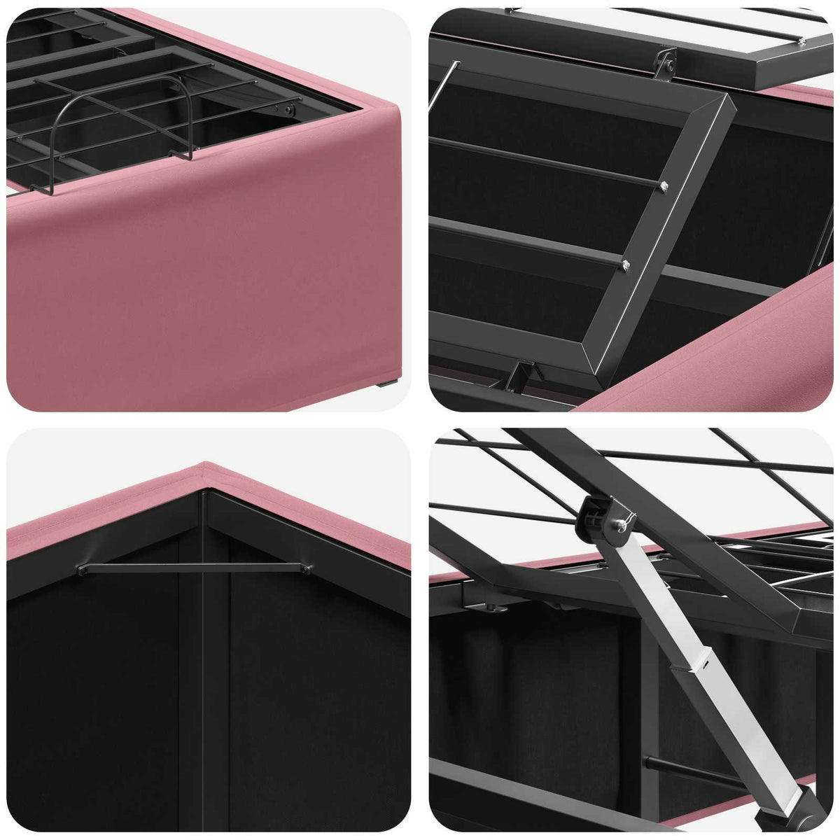 vidaXL Elektro Regulowany Stelaż Łóżka różowy 200 x 70 x 33,5 cm Stal