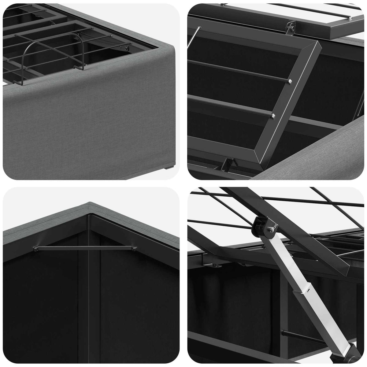 vidaXL Elektro Regulowany Stelaż Łóżka ciemnoszary 200 x 80 x 33,5 cm