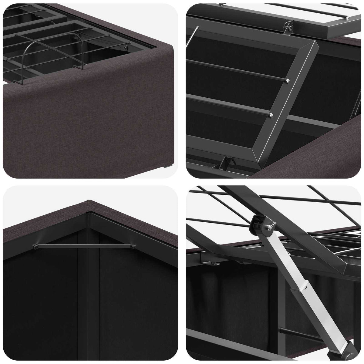 vidaXL Elektro Regulowany Stelaż Łóżka brązowy 200 x 80 x 33,5 cm Stal