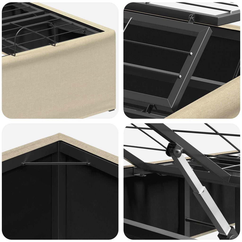 vidaXL Elektro Regulowany Stelaż Łóżka kremowy 200 x 80 x 33,5 cm Stal