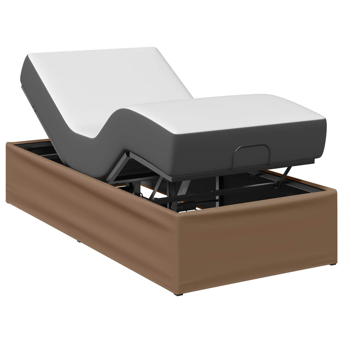 vidaXL Elektro Regulowany Stelaż Łóżka Brązowy 200 x 80 x 33,5 cm Stal