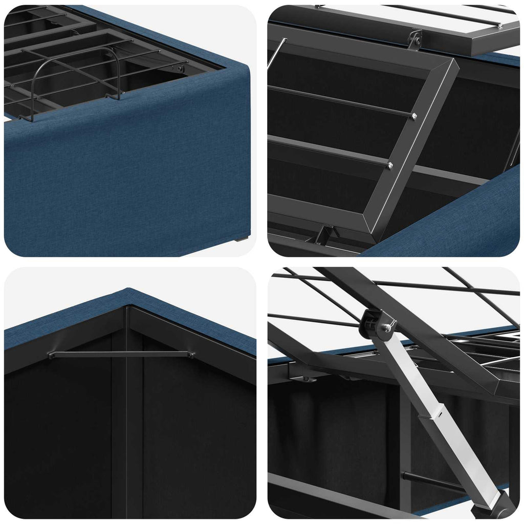 vidaXL Elektro Regulowany Stelaż Łóżka niebieski 200 x 100 x 33,5 cm