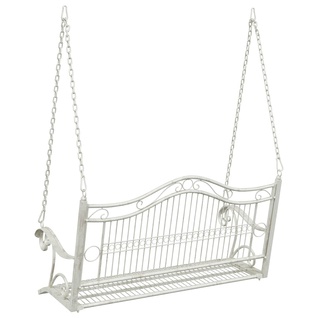 vidaXL Huśtawka Stal 115 x 61 x 63 cm Antyczna biel