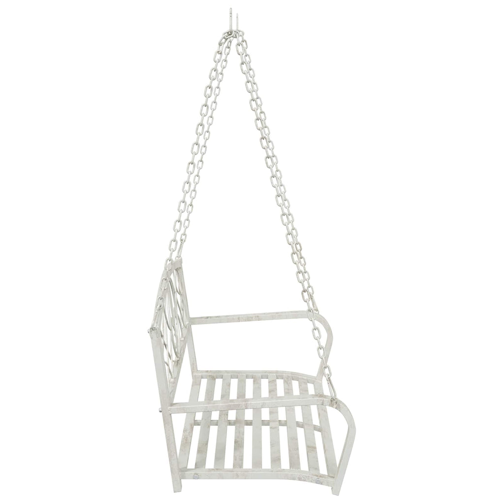 vidaXL Huśtawka Stal 110,5 x 59 x 55 cm Antyczna biel
