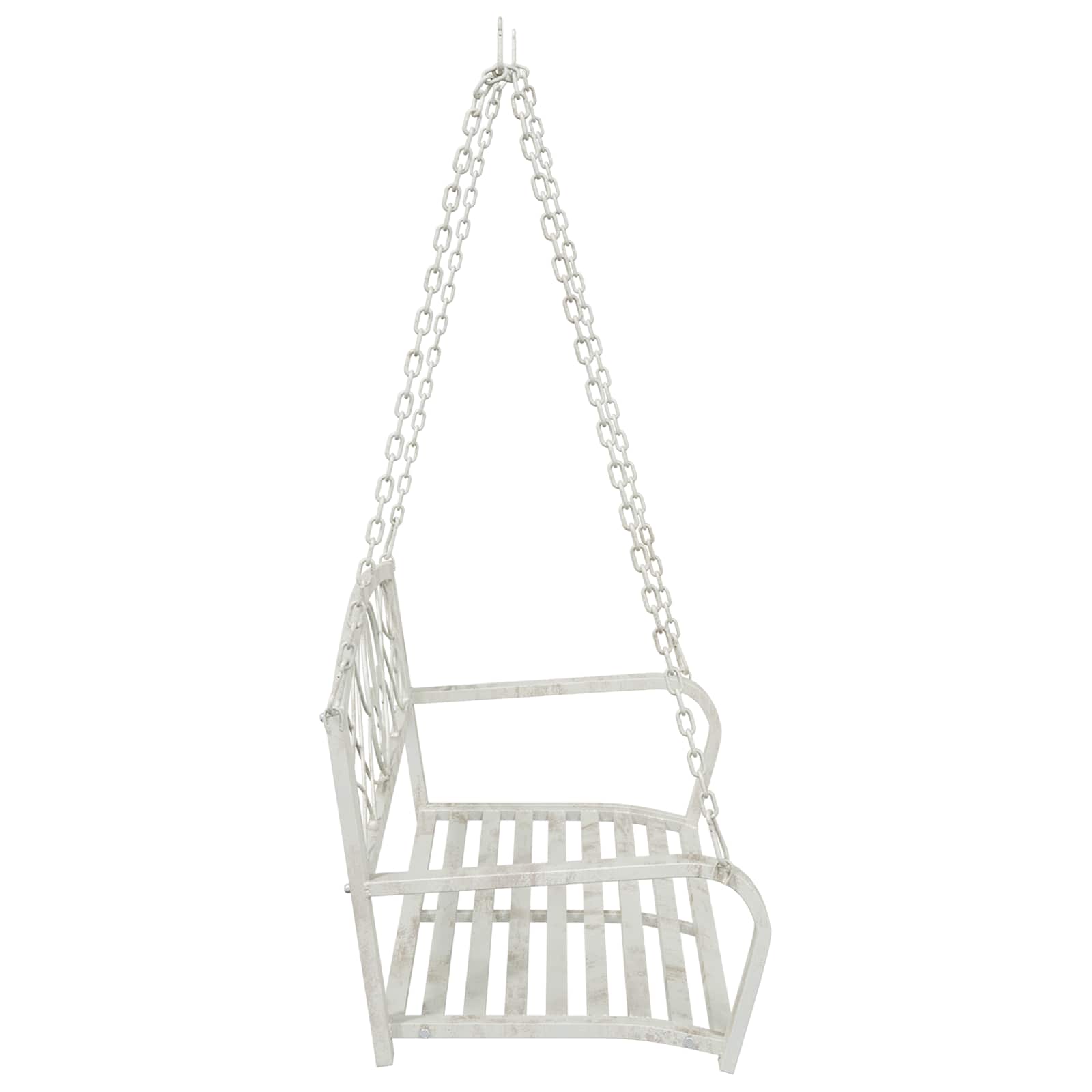 vidaXL Huśtawka Stal 110,5 x 59 x 55 cm Antyczna biel