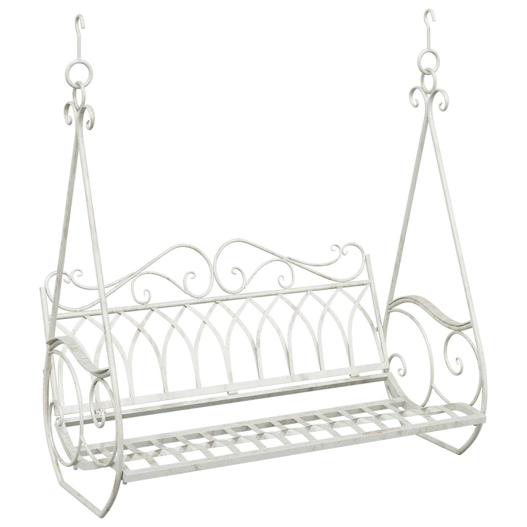 vidaXL Huśtawka Stal 112 x 60 x 126,5 cm Antyczna biel