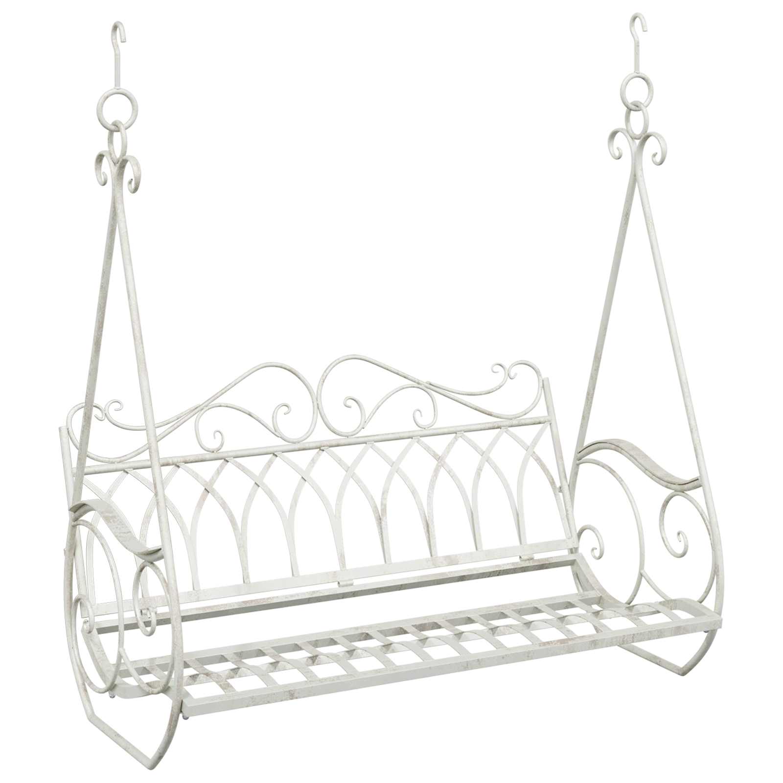 vidaXL Huśtawka Stal 112 x 60 x 126,5 cm Antyczna biel
