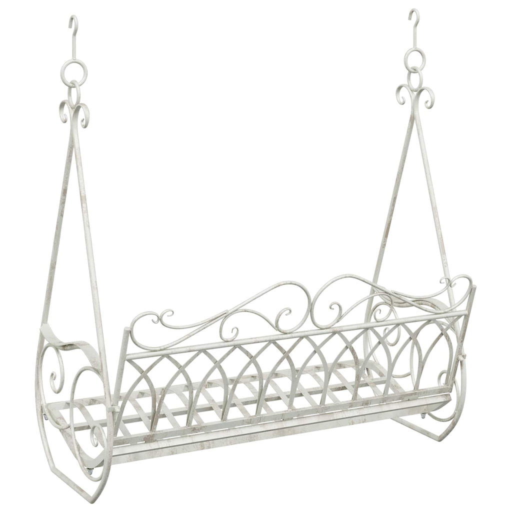 vidaXL Huśtawka Stal 112 x 60 x 126,5 cm Antyczna biel