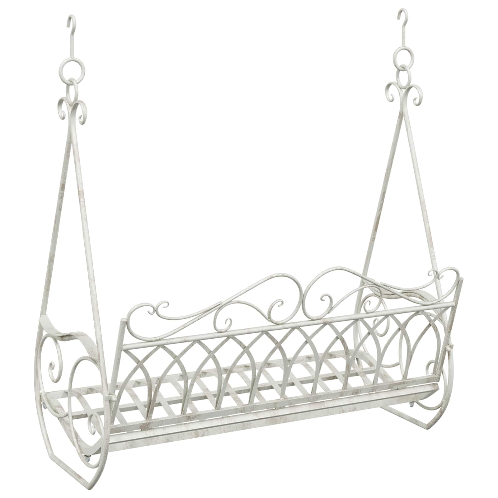 vidaXL Huśtawka Stal 112 x 60 x 126,5 cm Antyczna biel