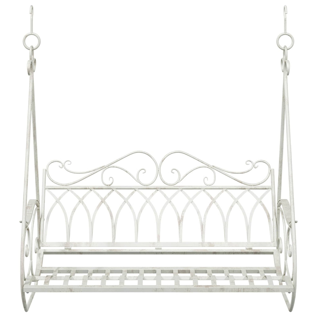 vidaXL Huśtawka Stal 112 x 60 x 126,5 cm Antyczna biel