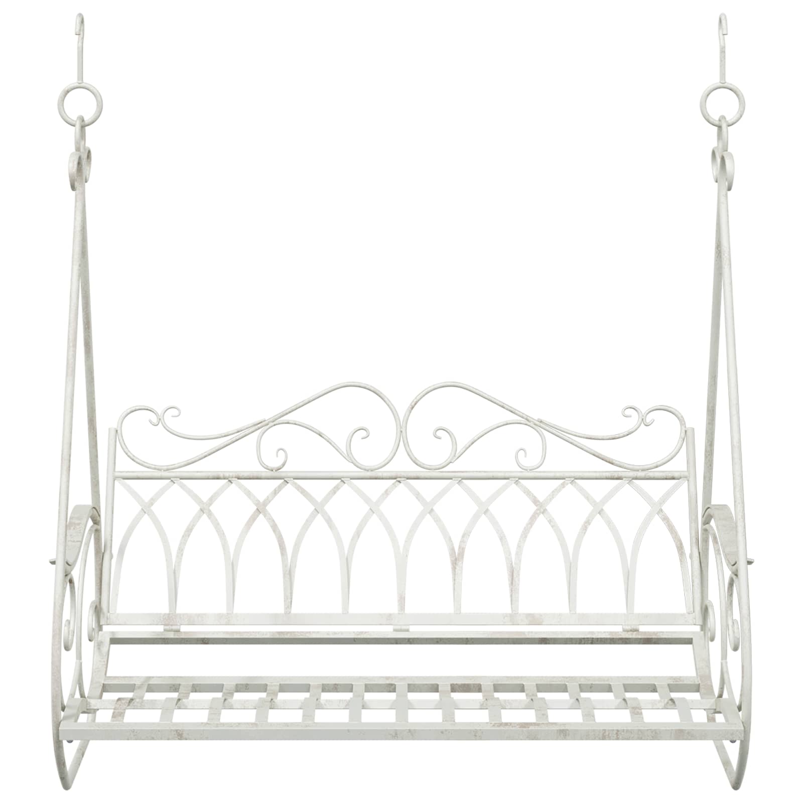 vidaXL Huśtawka Stal 112 x 60 x 126,5 cm Antyczna biel